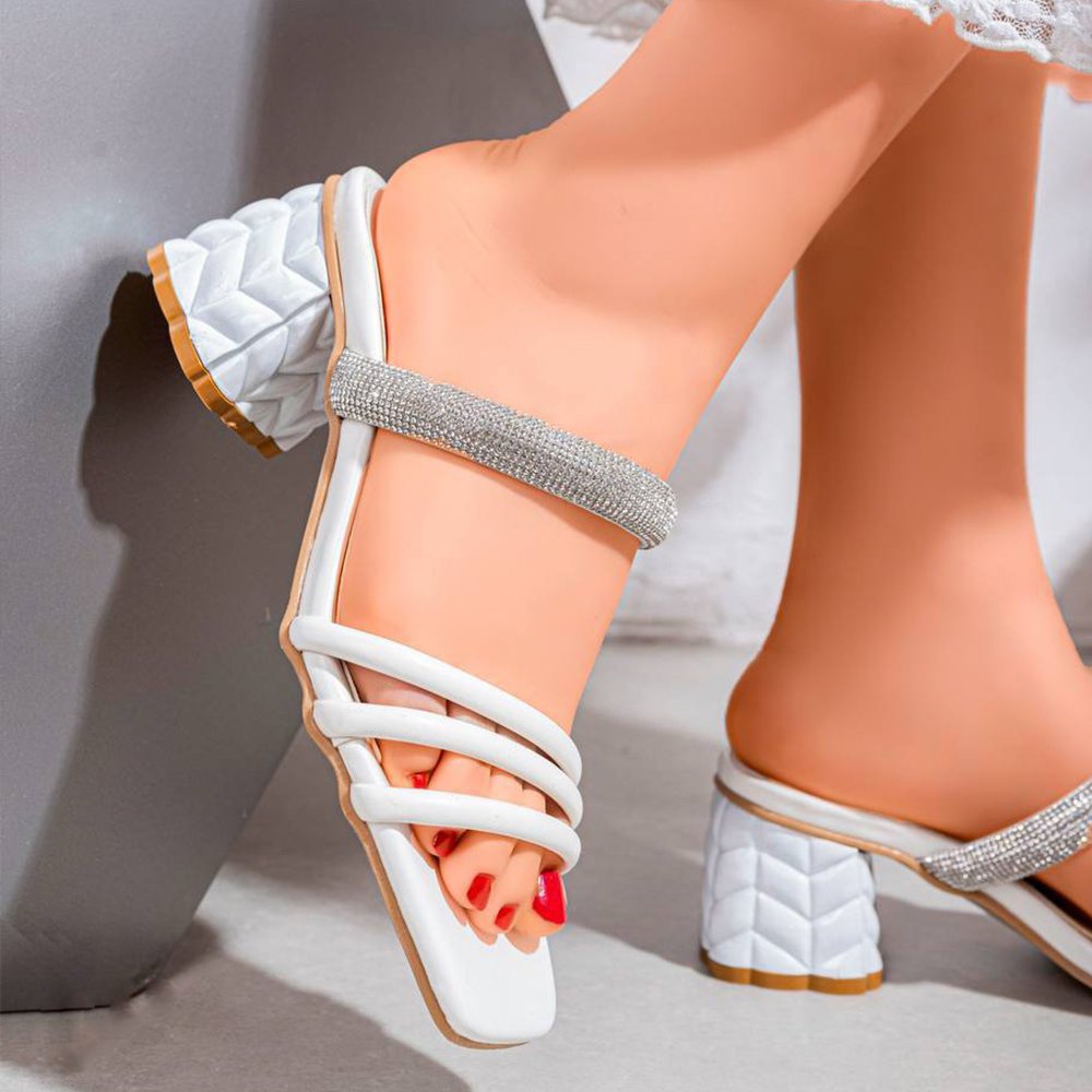 سليبر كعب فصوص ألماظ 4 سليبر نسائي